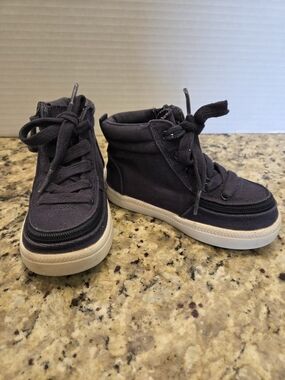 BILLY Unisex Toddler Navy Blue High Top Zipper Sneakers US 8 Canvas Shoes